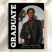 Offset Arch Black Foto Abschluss Gästebuch Notizblock