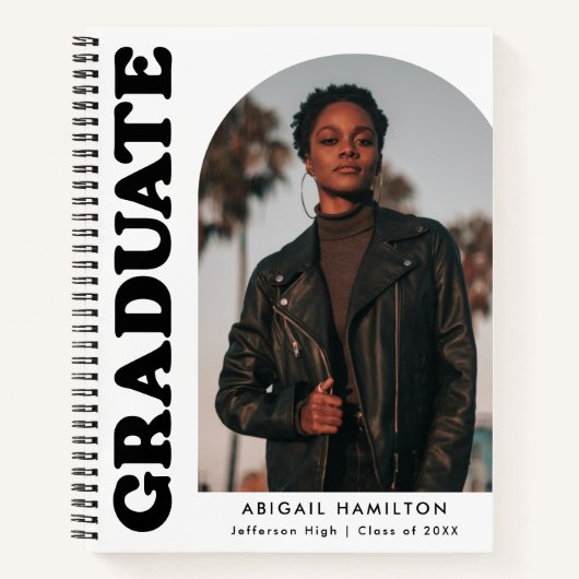 Offset Arch Black und White Abschluss Gästebuch Notizblock (Vorderseite)