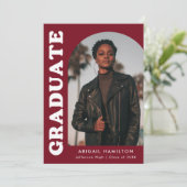 Offset Arch Burgundy 4 Foto Abschluss Ankündigung (Stehend Vorderseite)