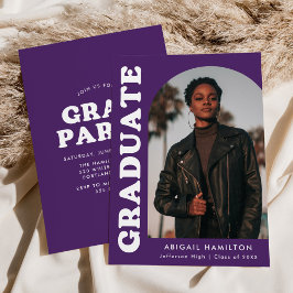 Offset Arch Lila Foto Graduation Party Einladung