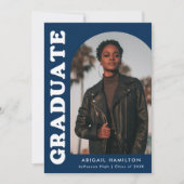 Offset Arch Navy Blue 4 Foto Abschluss Ankündigung (Vorderseite)