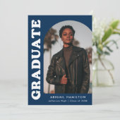 Offset Arch Navy Blue 4 Foto Abschluss Ankündigung (Stehend Vorderseite)