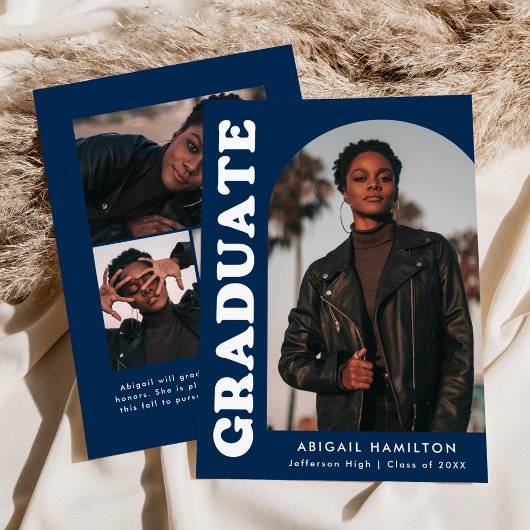 Offset Arch Navy Blue 4 Foto Abschluss Ankündigung