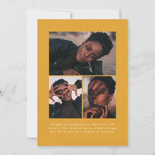 Offset Arch Yellow Orange 4 Foto Abschluss Ankündigung (Rückseite)