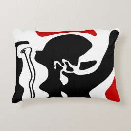 Offset Chamber: Abstract Black, White & Red Dekokissen