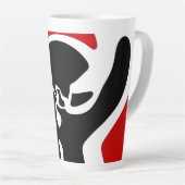 Offset Chamber: Abstract Black, White & Red Milchtasse (Rechte Ecke)