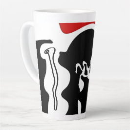 Offset Chamber: Abstract Black, White & Red Milchtasse