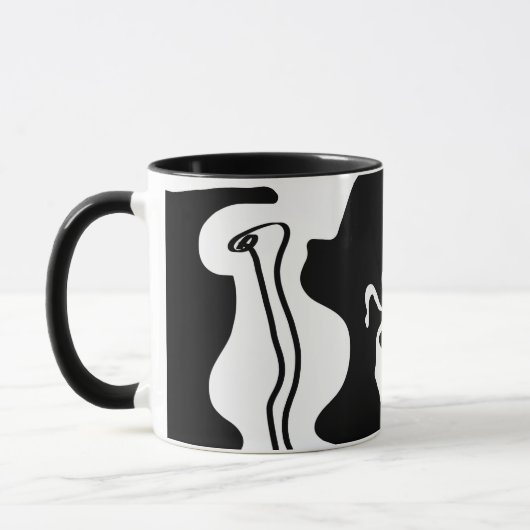 Offset Chamber: Abstract Black, White & Red Tasse (Links)