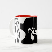 Offset Chamber: Abstract Black, White & Red Zweifarbige Tasse (Vorderseite Links)
