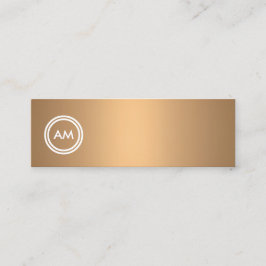 Offset Circle Monogramm auf Imitat Kupfer Mini Visitenkarte