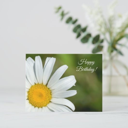 Offset Daisy Happy Birthday Postcard Postkarte (Stehend Vorderseite)