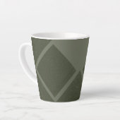 Offset Diamond Moss Green Latte Tasse - Custom (Linke Ecke)