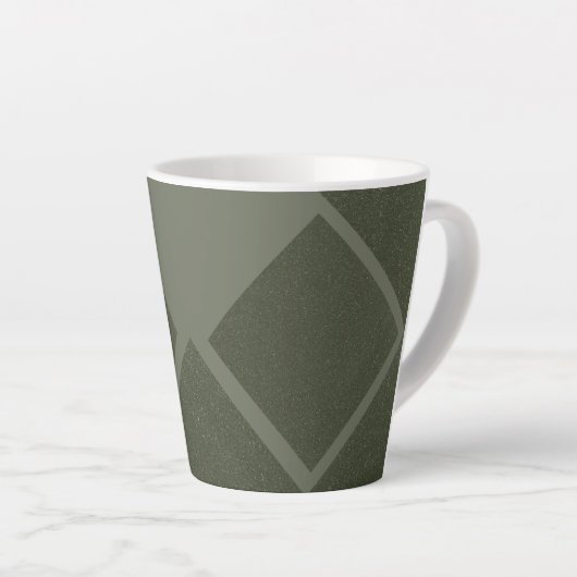 Offset Diamond Moss Green Latte Tasse - Custom (Rechte Ecke)