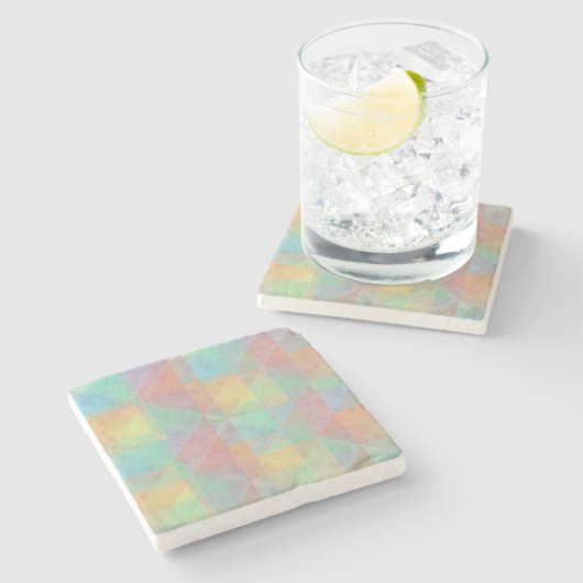 Offset Geometric Watecolor Muster Art Steinuntersetzer (Seitenansicht)