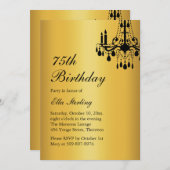 Offset Grand Ballroom Birthday Einladung Gold (Vorne/Hinten)