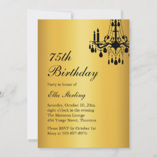 Offset Grand Ballroom Birthday Einladung Gold