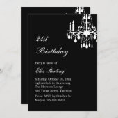 Offset Grand Ballroom Birthday Einladung (schwarz) (Vorne/Hinten)
