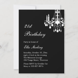 Offset Grand Ballroom Birthday Einladung (schwarz)