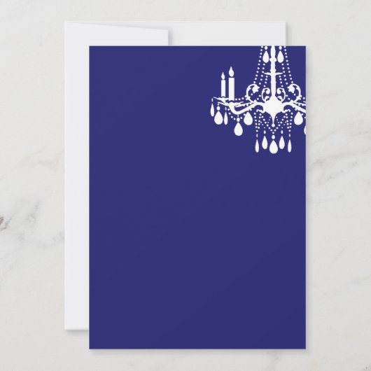 Offset Grand Ballroom Birthday Invitation (Indigo) Einladung (Rückseite)