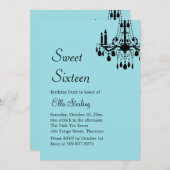 Offset Grand Ballroom Birthday Invite (Türkis) Einladung (Vorne/Hinten)