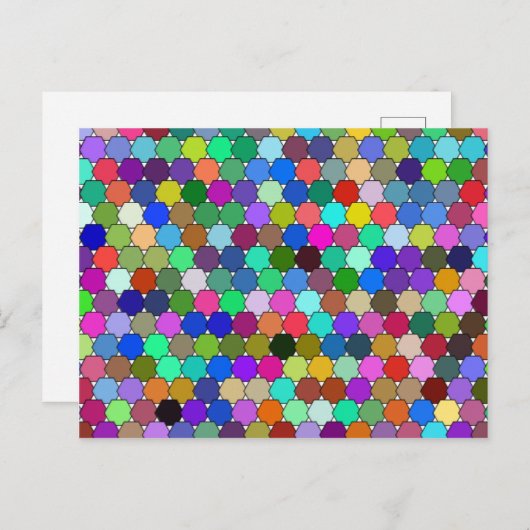 Offset-Hexagons-Postkarte Postkarte (Vorne/Hinten)