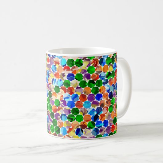 Offset Hexagons Swirl 11oz Tasse (VorderseiteRechts)