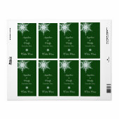 Offset Snowy Green Wedding Wine Label (Vorne)