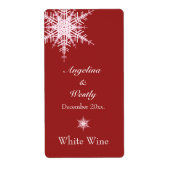 Offset Snowy Red Wedding Wine Label (Vorne)