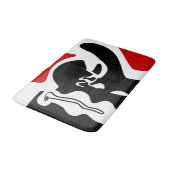 Offsetkammer: Abstrakt Schwarz, Weiß und Rot Badematte (Schrägansicht)