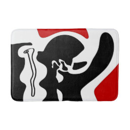 Offsetkammer: Abstrakt Schwarz, Weiß und Rot Badematte
