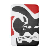 Offsetkammer: Abstrakt Schwarz, Weiß und Rot Badematte (Vorderseite Vertikal)