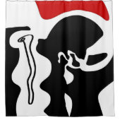 Offsetkammer: Abstrakt Schwarz, Weiß und Rot Duschvorhang (Vorderseite)