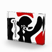 Offsetkammer: Abstrakt Schwarz, Weiß und Rot Fotoblock (Rechts)