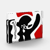 Offsetkammer: Abstrakt Schwarz, Weiß und Rot Fotoblock (Links)