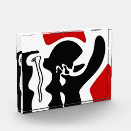 Offsetkammer: Abstrakt Schwarz, Weiß und Rot Fotoblock