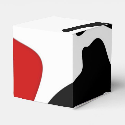 Offsetkammer: Abstrakt Schwarz, Weiß und Rot Geschenkschachtel (Rückseite)