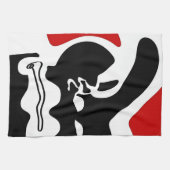 Offsetkammer: Abstrakt Schwarz, Weiß und Rot Geschirrtuch (Horizontal)