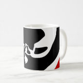 Offsetkammer: Abstrakt Schwarz, Weiß und Rot Kaffeetasse (VorderseiteRechts)