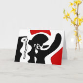 Offsetkammer: Abstrakt Schwarz, Weiß und Rot Karte (Gelbe Blume)