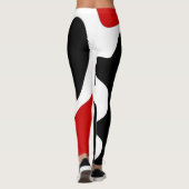 Offsetkammer: Abstrakt Schwarz, Weiß und Rot Leggings (Rückseite)