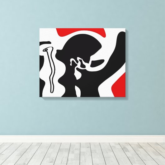 Offsetkammer: Abstrakt Schwarz, Weiß und Rot Leinwanddruck (Insitu (Holzboden))