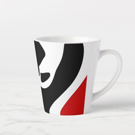 Offsetkammer: Abstrakt Schwarz, Weiß und Rot Milchtasse (Rechts)