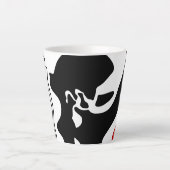 Offsetkammer: Abstrakt Schwarz, Weiß und Rot Milchtasse (Vorderseite)