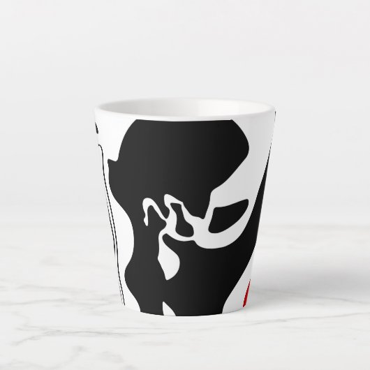 Offsetkammer: Abstrakt Schwarz, Weiß und Rot Milchtasse (Vorderseite)