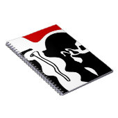 Offsetkammer: Abstrakt Schwarz, Weiß und Rot Notizblock (Rechte Seite)