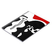 Offsetkammer: Abstrakt Schwarz, Weiß und Rot Notizblock (Linke Seite)