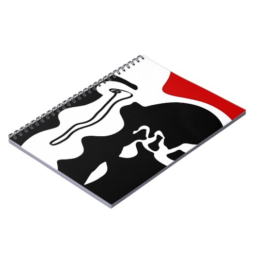 Offsetkammer: Abstrakt Schwarz, Weiß und Rot Notizblock (Linke Seite)