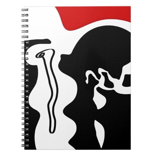 Offsetkammer: Abstrakt Schwarz, Weiß und Rot Notizblock (Vorderseite)