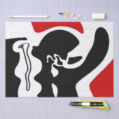 Offsetkammer: Abstrakt Schwarz, Weiß und Rot Seidenpapier (Handwerk)