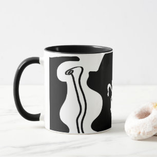 Offsetkammer: Abstrakt Schwarz, Weiß und Rot Tasse